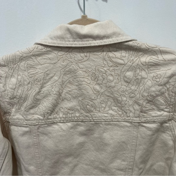 Marine Layer Embroidered Denim Jacket in Natural Size Small - Picture 9 of 11
